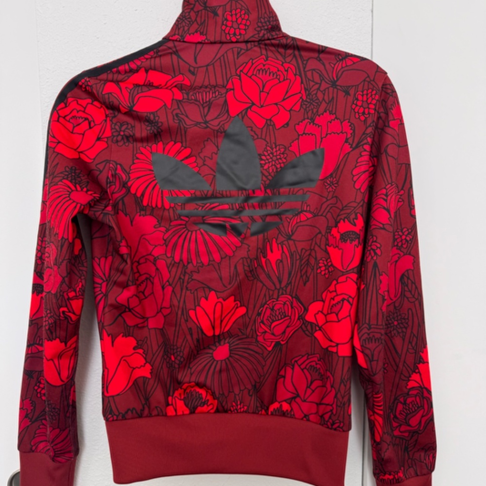 ADIDAS ORIGINALS RED FLOWER PRINT FIREBIRD TRACK TOP AY7946 - Picture 2 of 10